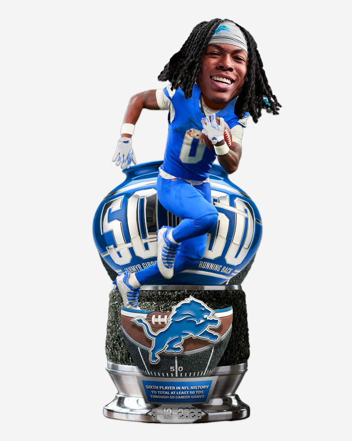 Jahmyr Gibbs Detroit Lions 50 Touchdowns in First 50 Games Bobblehead FOCO - FOCO.com