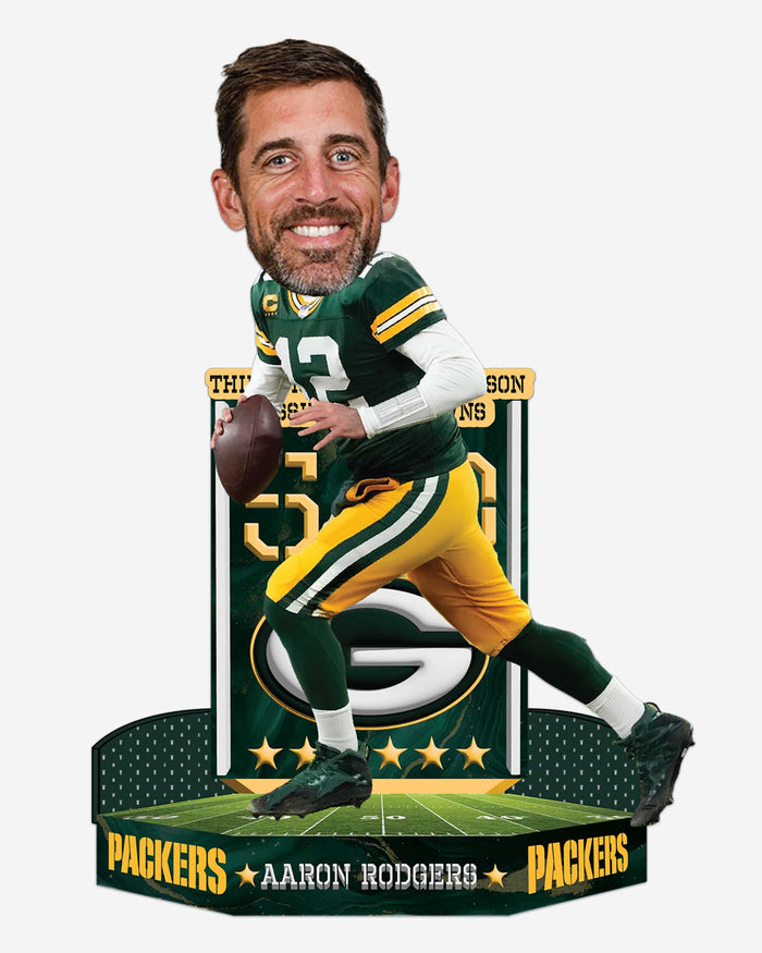 Aaron Rodgers Green Bay Packers Top 3 in All-Time Regular Season Passing Touchdowns Bobblehead