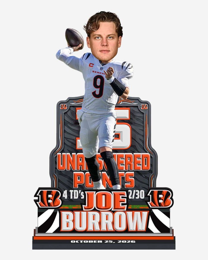 Joe Burrow Cincinnati Bengals Comeback Gamebreaker Bobblehead FOCO - FOCO.com