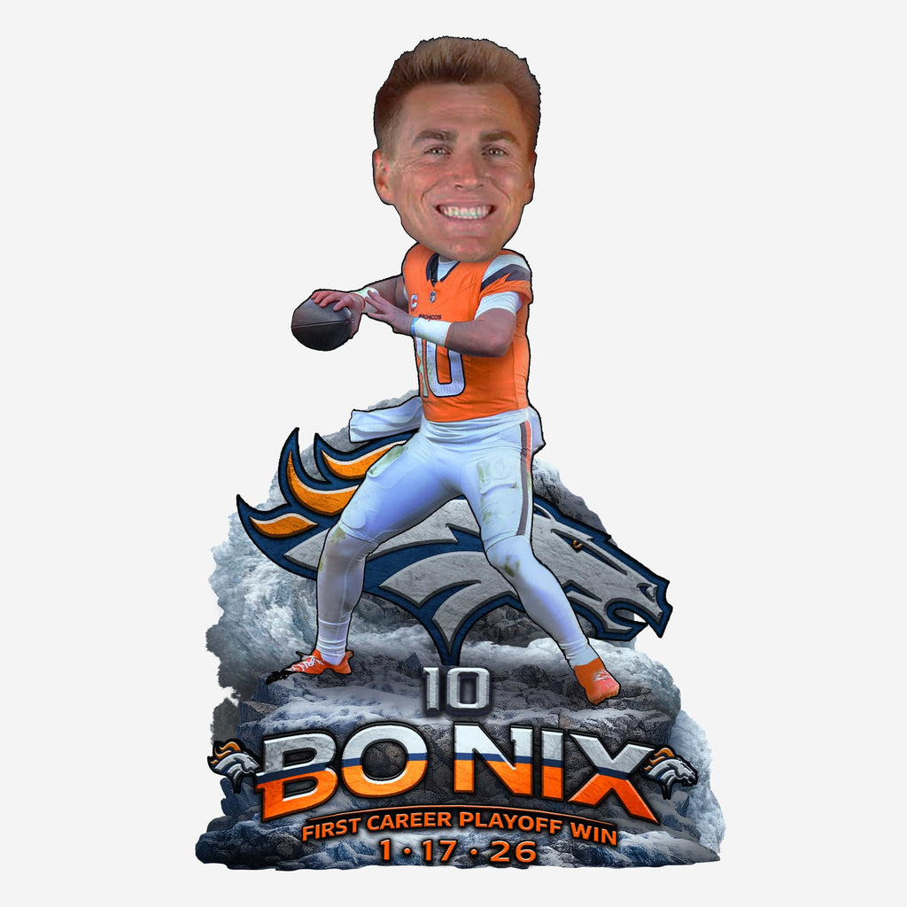 Bo Nix Denver Broncos First Career Playoff Win Bobblehead FOCO - FOCO.com