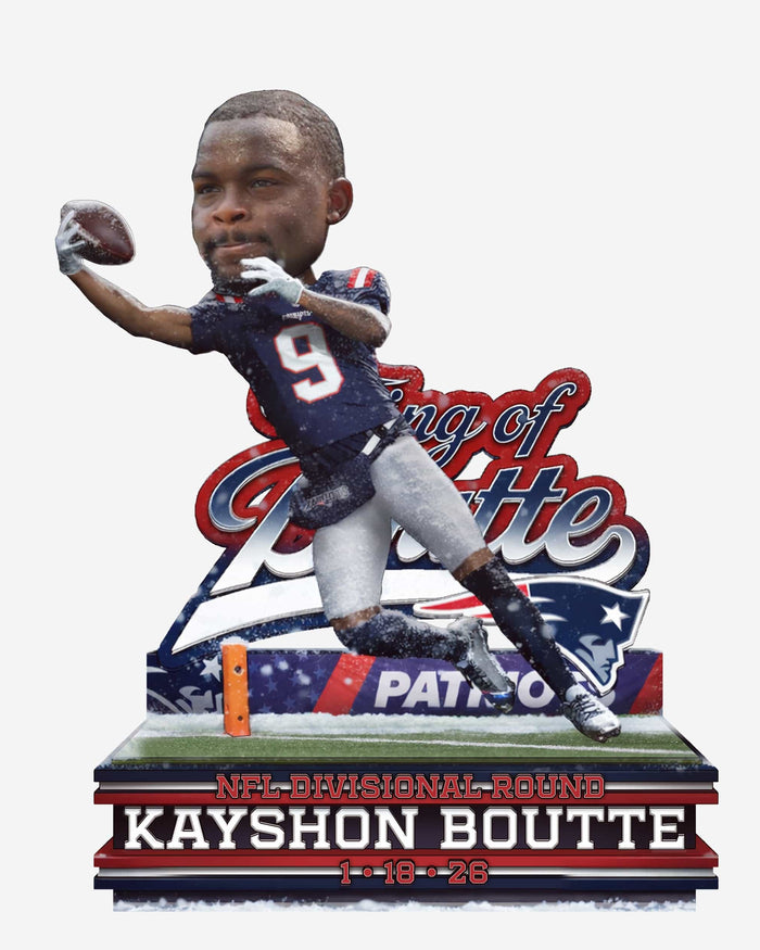 Kayshon Boutte New England Patriots Divisional Round One Handed Touchdown Bobblehead FOCO - FOCO.com