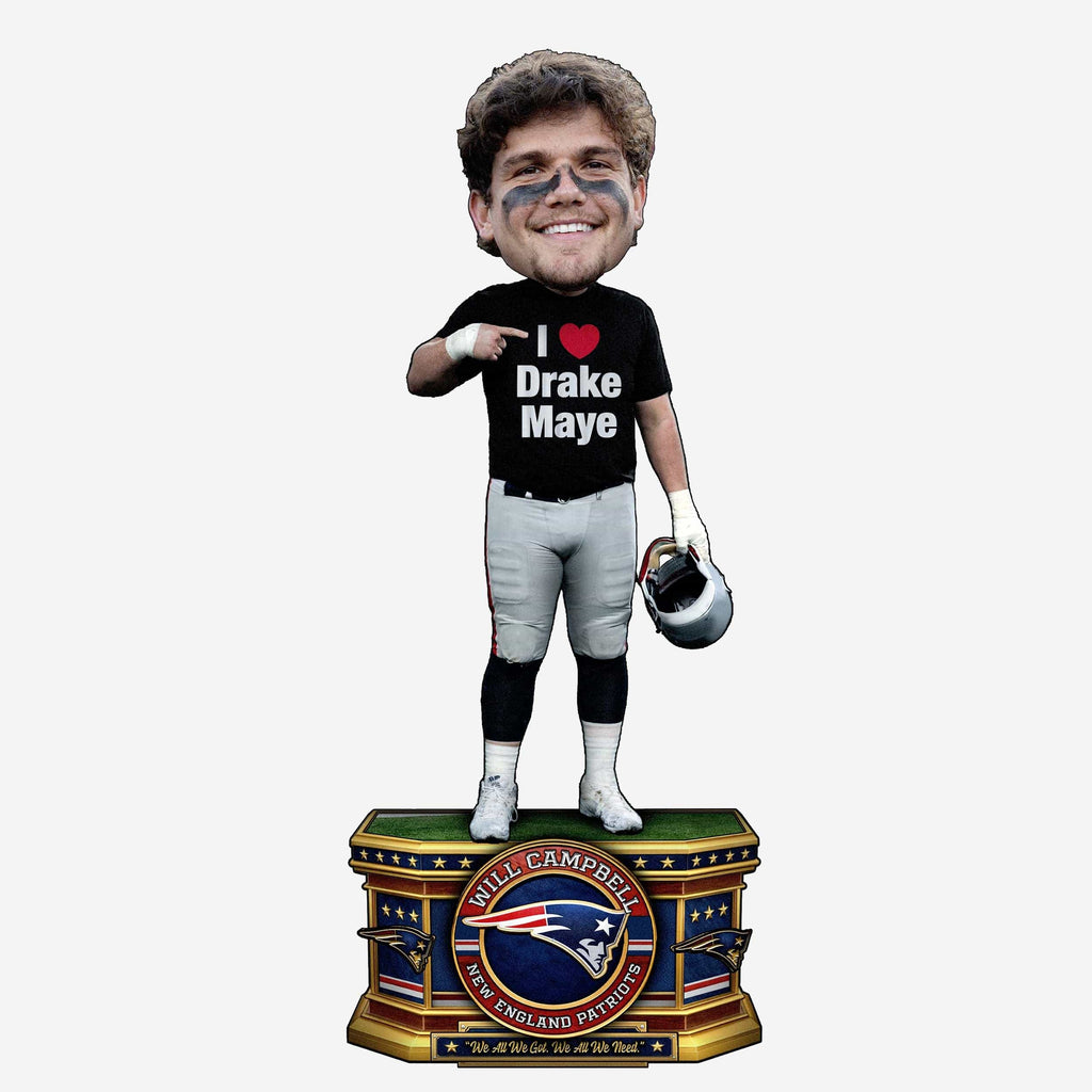 Will Campbell New England Patriots I Love Drake Maye Bobblehead FOCO - FOCO.com