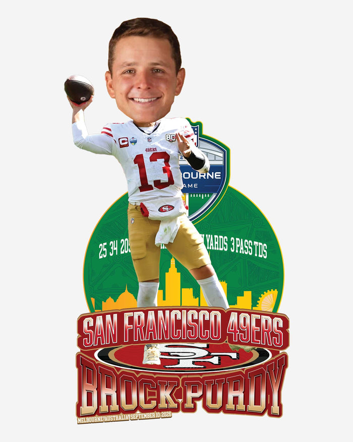 Brock Purdy San Francisco 49ers 2026 NFL International Game Gamebreaker Bobblehead FOCO - FOCO.com
