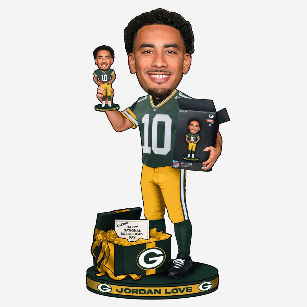 Jordan Love Green Bay Packers National Bobblehead Day Bobblehead FOCO - FOCO.com