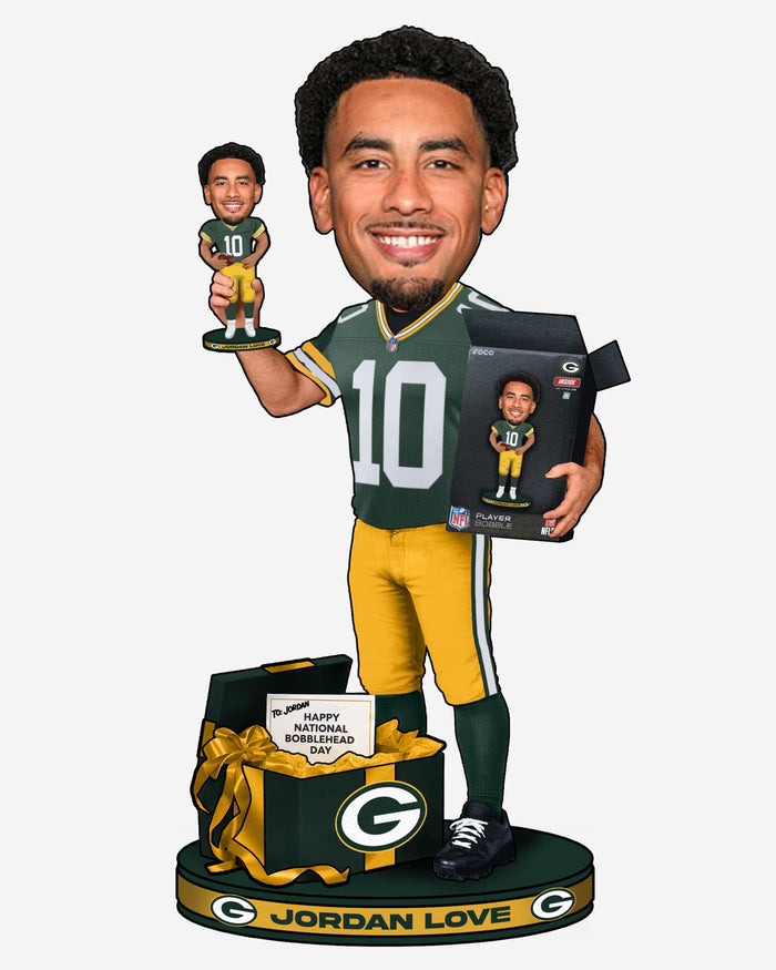 Jordan Love Green Bay Packers National Bobblehead Day Bobblehead FOCO - FOCO.com