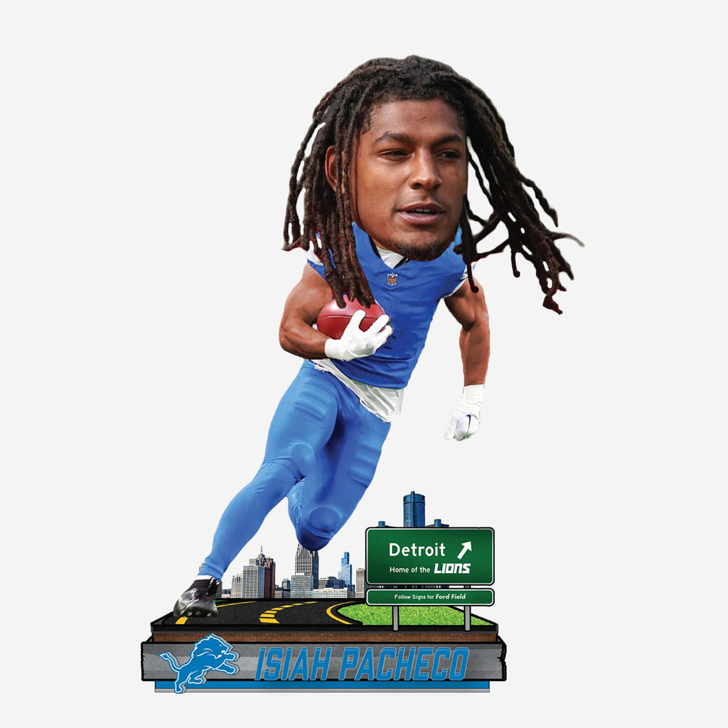 Isiah Pacheco Detroit Lions Next Stop Bobblehead FOCO - FOCO.com