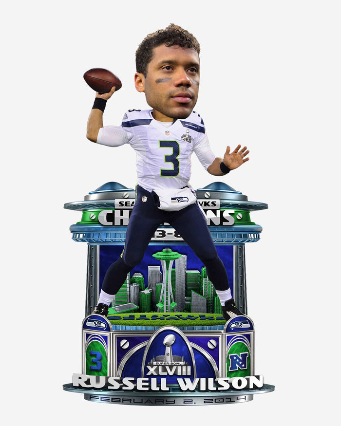 Russell Wilson Seattle Seahawks Super Bowl XLVIII Gamebreaker Bobblehead FOCO - FOCO.com