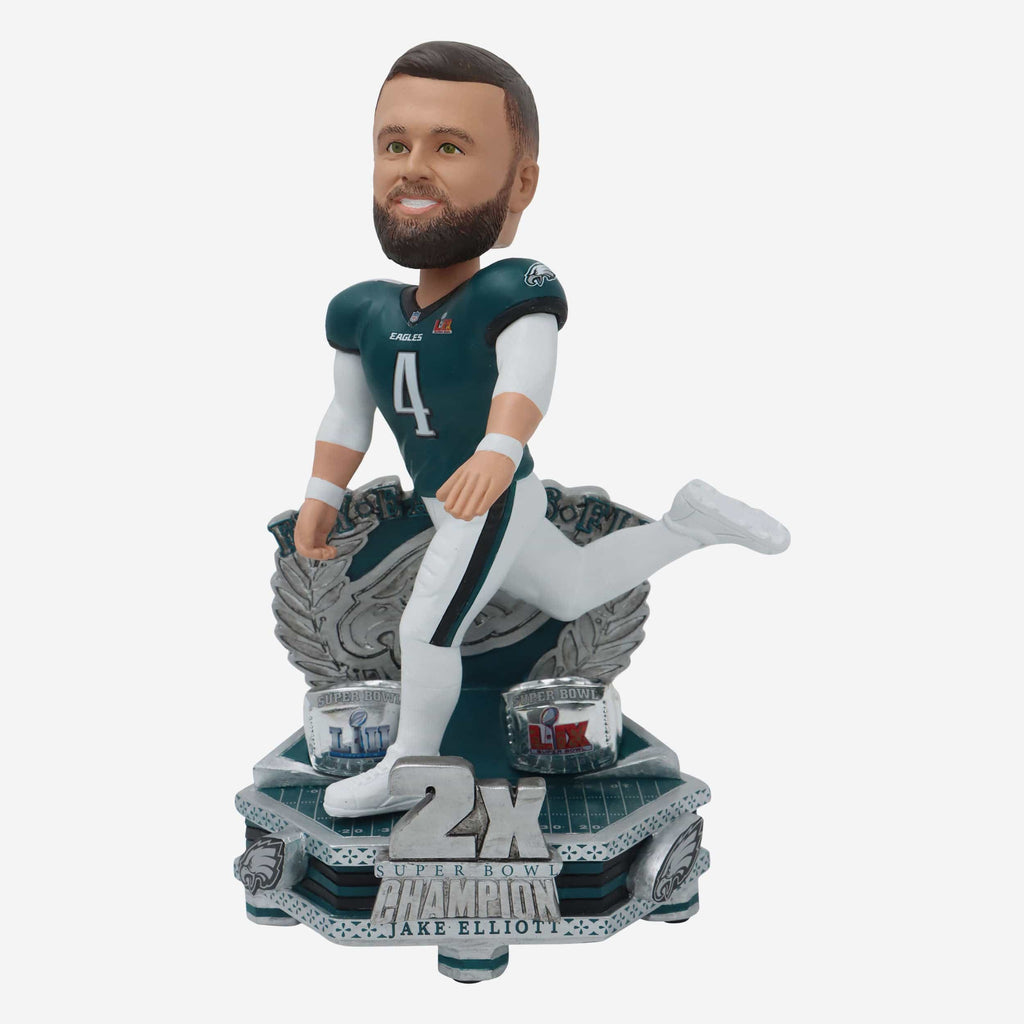 Jake Elliott Philadelphia Eagles 2x Super Bowl LIX Champions Bobblehead FOCO - FOCO.com