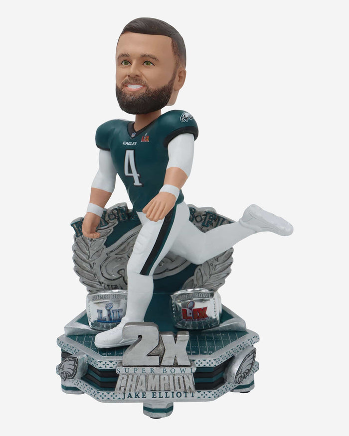 Jake Elliott Philadelphia Eagles 2x Super Bowl LIX Champions Bobblehead FOCO - FOCO.com