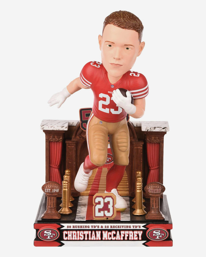 Christian McCaffrey San Francisco 49ers 50/25 Touchdown Club Bobblehead FOCO - FOCO.com