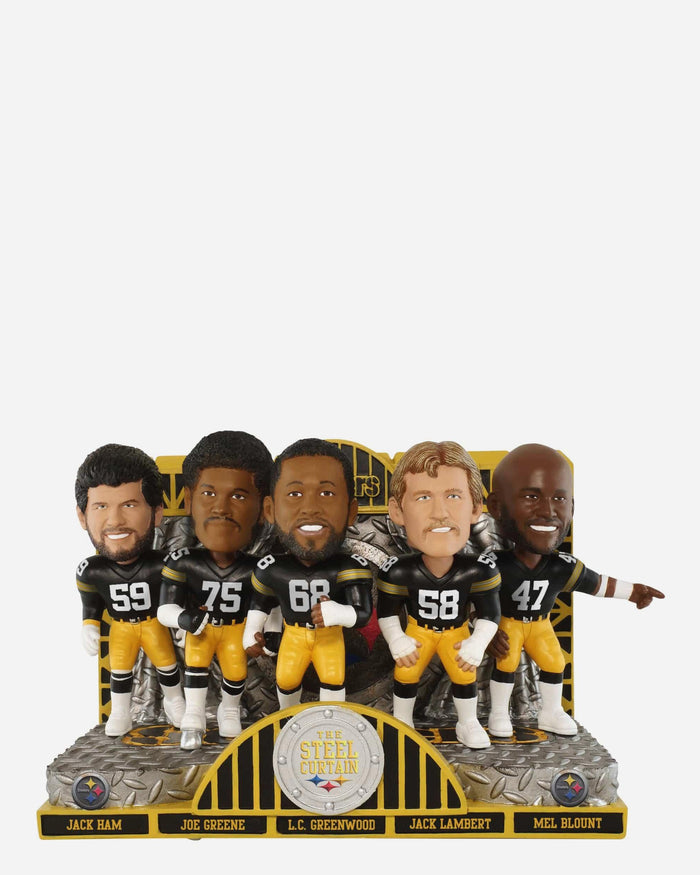 Pittsburgh Steelers Steel Curtain Defense Mini Bobblehead Scene FOCO - FOCO.com