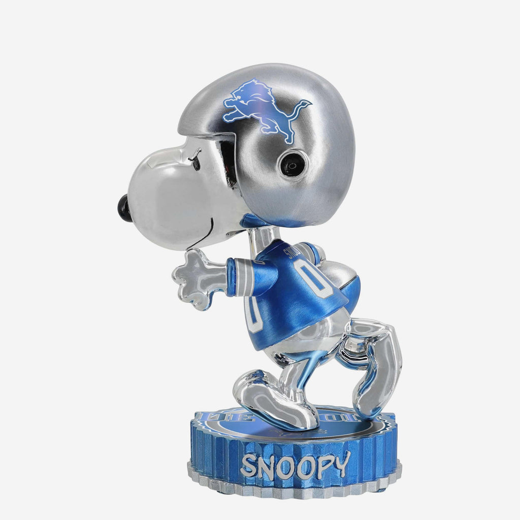 Detroit Lions Snoopy Peanuts Electroplated Medium Bighead Bobblehead FOCO - FOCO.com