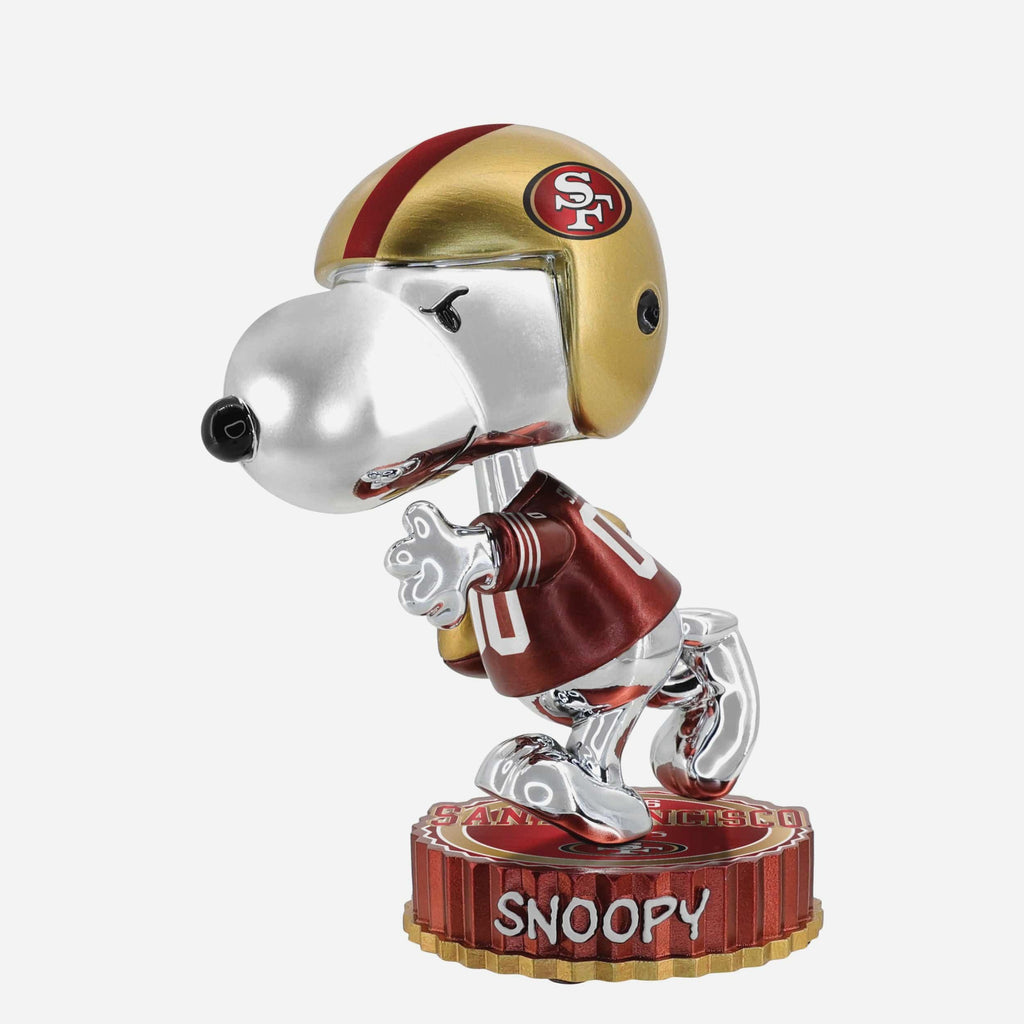 San Francisco 49ers Snoopy Peanuts Electroplated Medium Bighead Bobblehead FOCO - FOCO.com