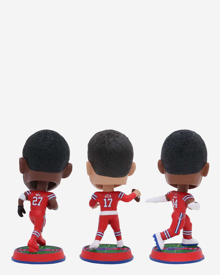 Josh Allen & Stefon Diggs & Tre'Davious White Buffalo Bills 3 Pack Field Stripe Mini Bighead Bobblehead Set FOCO - FOCO.com