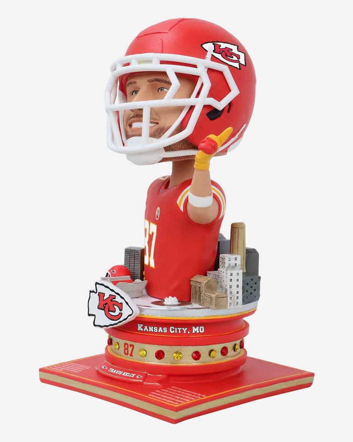 Travis Kelce Kansas City Chiefs Bust Bighead Bobblehead FOCO - FOCO.com