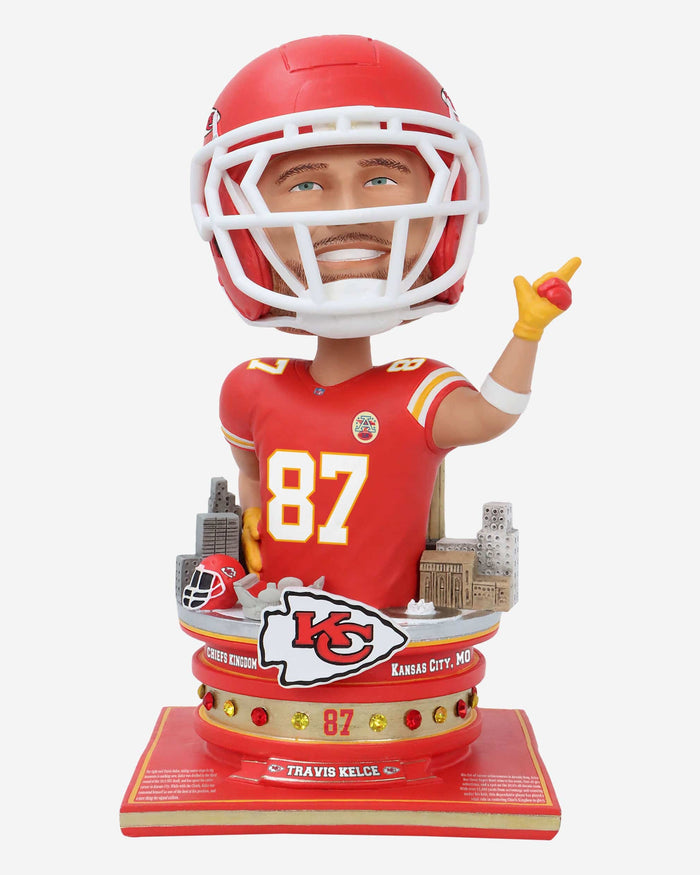 Travis Kelce Kansas City Chiefs Bust Bighead Bobblehead FOCO - FOCO.com