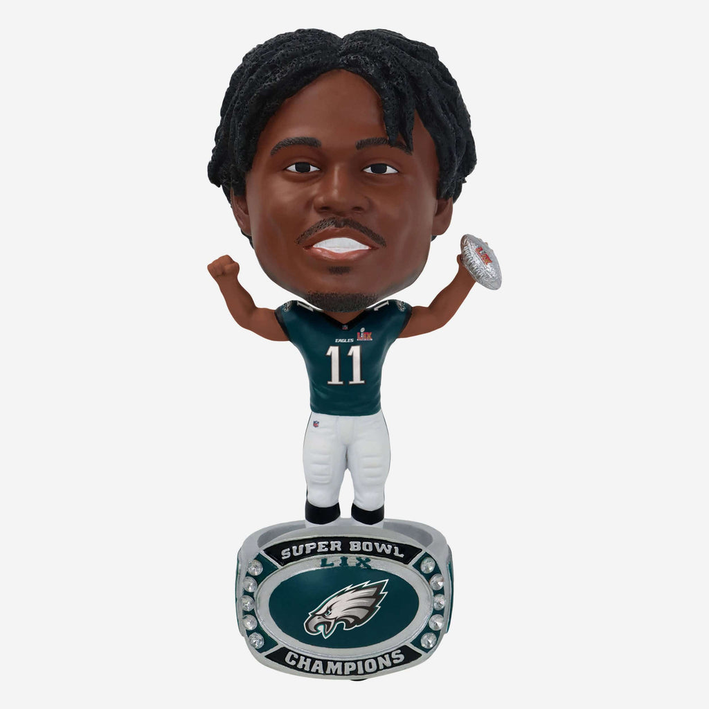 AJ Brown Philadelphia Eagles Super Bowl LIX Champions Ring Base Bighead Bobblehead FOCO - FOCO.com