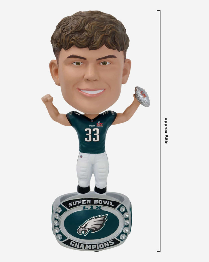 Cooper DeJean Philadelphia Eagles Super Bowl LIX Champions Ring Base Bighead Bobblehead FOCO - FOCO.com