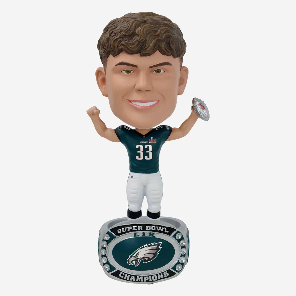 Cooper DeJean Philadelphia Eagles Super Bowl LIX Champions Ring Base Bighead Bobblehead FOCO - FOCO.com