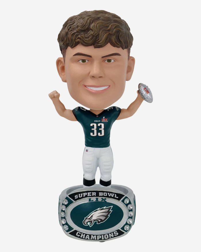 Cooper DeJean Philadelphia Eagles Super Bowl LIX Champions Ring Base Bighead Bobblehead FOCO - FOCO.com