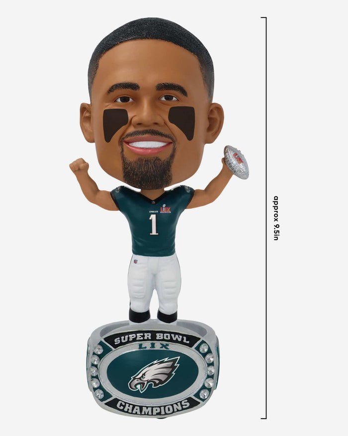 Jalen Hurts Philadelphia Eagles Super Bowl LIX Champions Ring Base Bighead Bobblehead FOCO - FOCO.com