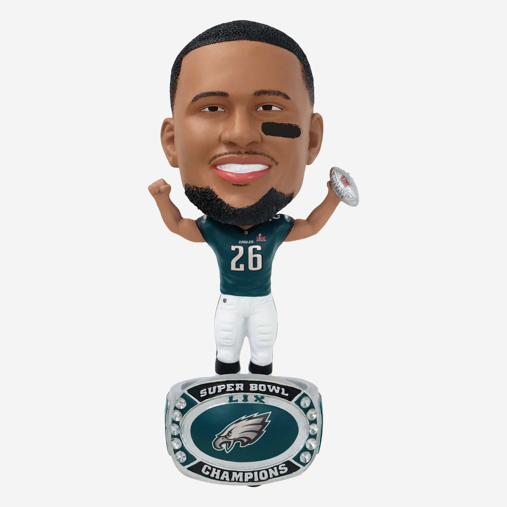 Saquon Barkley Philadelphia Eagles Super Bowl LIX Champions Ring Base Bighead Bobblehead FOCO - FOCO.com