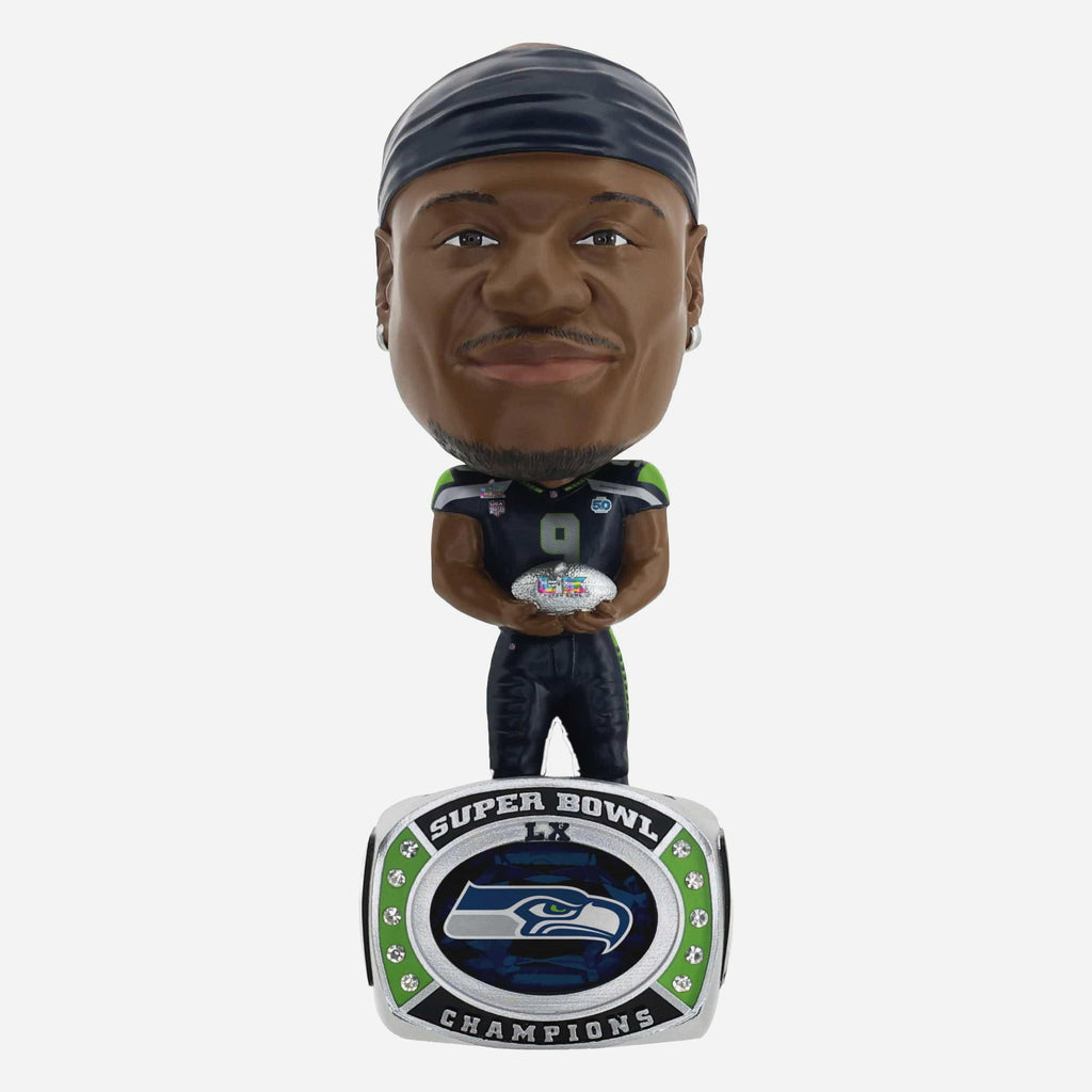 Kenneth Walker III Seattle Seahawks Super Bowl LX Champions Ring Base Bighead Bobblehead FOCO - FOCO.com