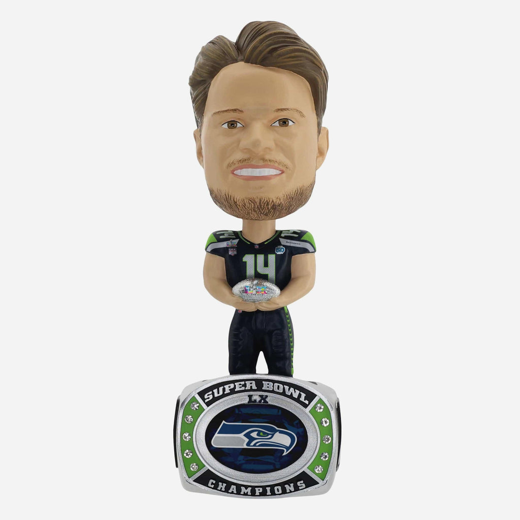 Sam Darnold Seattle Seahawks Super Bowl LX Champions Ring Base Bighead Bobblehead FOCO - FOCO.com