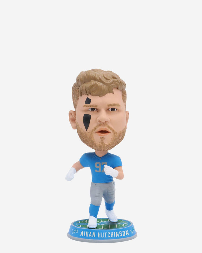 Aidan Hutchinson Detroit Lions Retro Uniform Field Stripe Mini Bighead Bobblehead FOCO - FOCO.com