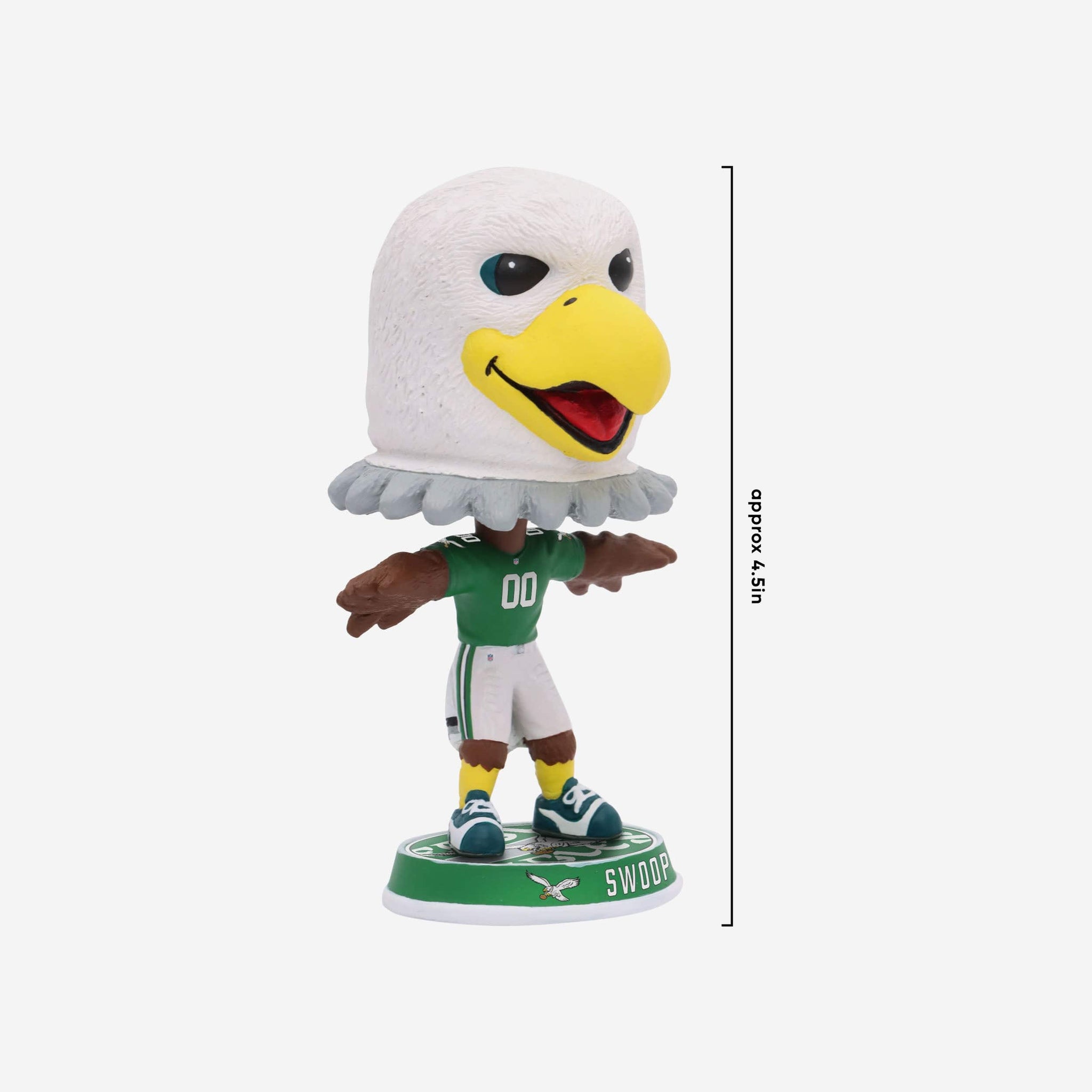 Swoop Philadelphia Eagles Kelly Green Uniform Field Stripe Mascot Mini  Bighead Bobblehead