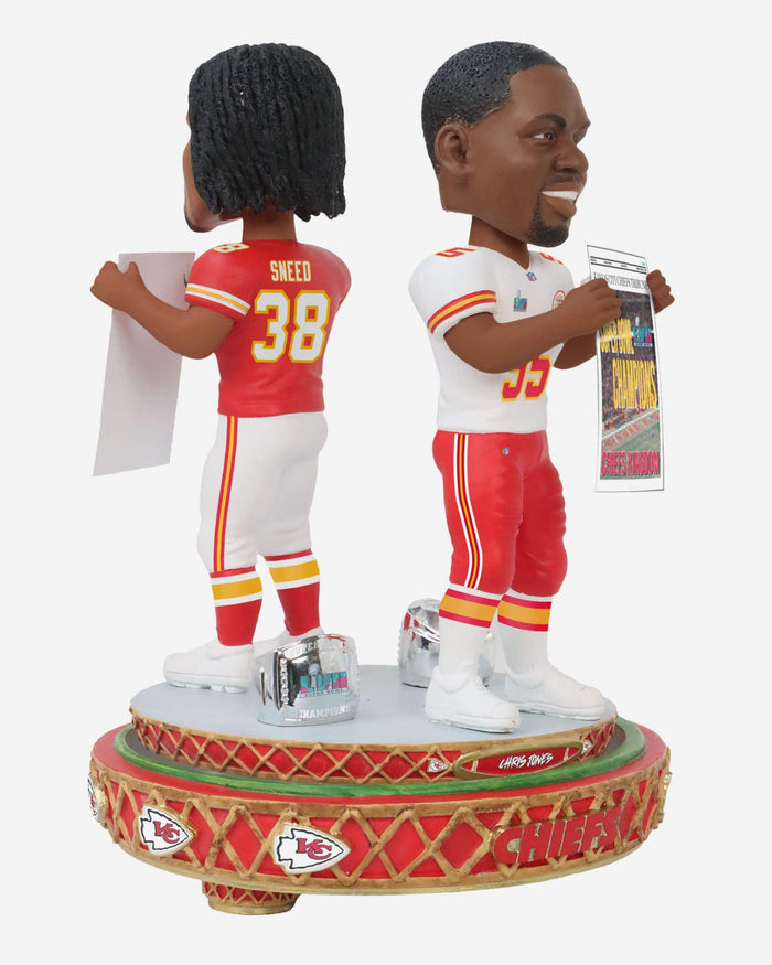 L'Jarius Sneed & Chris Jones Kansas City Chiefs Super Bowl LVIII Champions Dual Spinner Bobblehead FOCO - FOCO.com