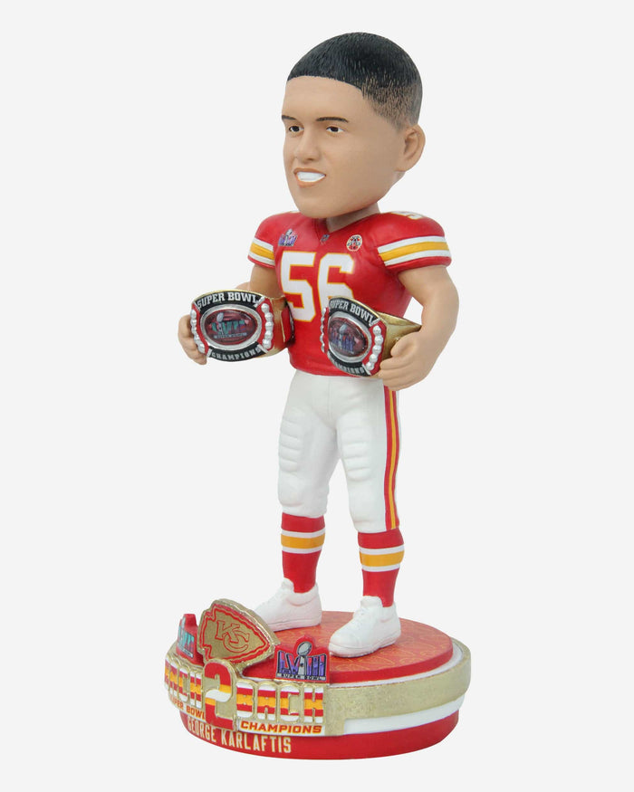 George Karlaftis Kansas City Chiefs Super Bowl LVIII Champions Bobblehead FOCO - FOCO.com