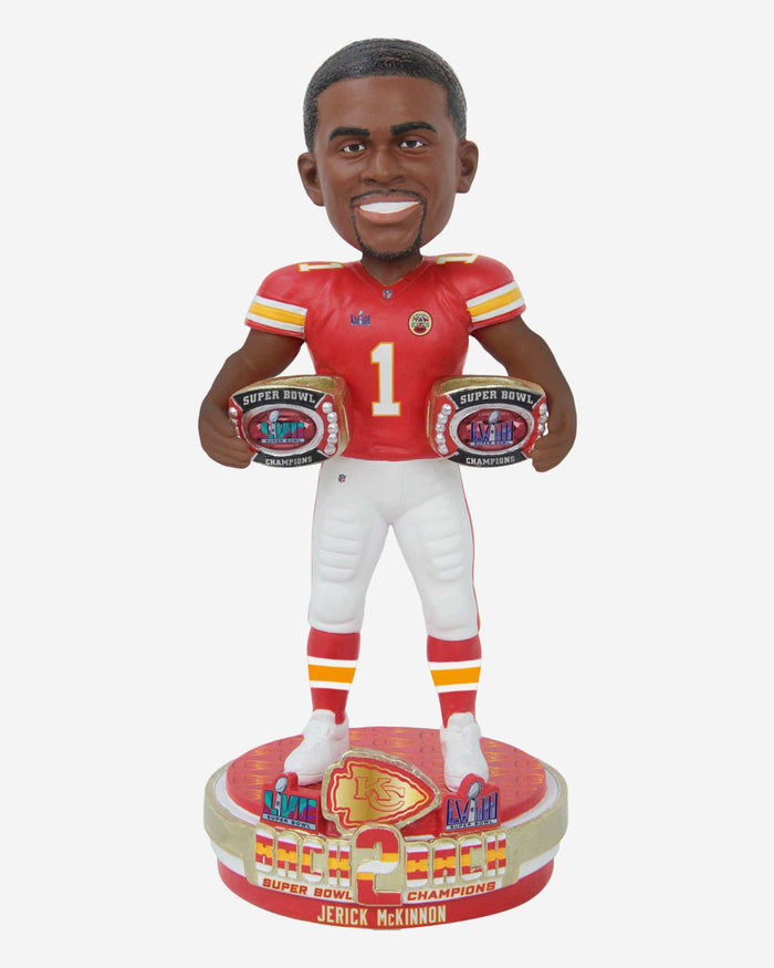 Jerick McKinnon Kansas City Chiefs Super Bowl LVIII Champions Bobblehead FOCO - FOCO.com
