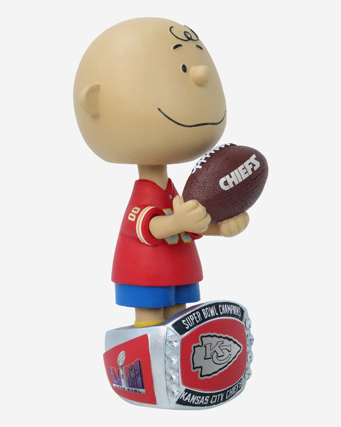 Charlie Brown Peanuts Kansas City Chiefs Super Bowl LVIII Champions Ring Base Bobblehead  FOCO - FOCO.com