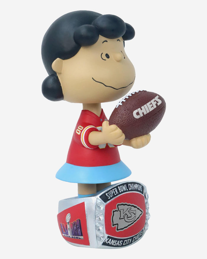 Lucy Van Pelt Peanuts Kansas City Chiefs Super Bowl LVIII Champions Ring Base Bobblehead  FOCO - FOCO.com