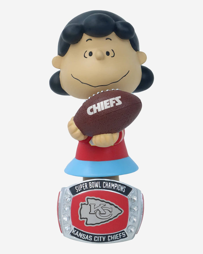 Lucy Van Pelt Peanuts Kansas City Chiefs Super Bowl LVIII Champions Ring Base Bobblehead  FOCO - FOCO.com