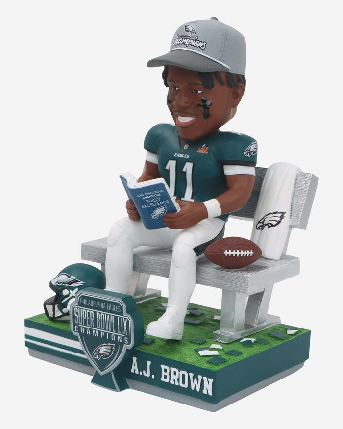 AJ Brown Philadelphia Eagles Super Bowl LIX Champions Champion Book Club Bobblehead FOCO - FOCO.com