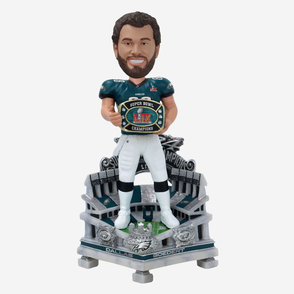 Dallas Goedert Philadelphia Eagles Super Bowl LIX Champions Celebration Bobblehead FOCO - FOCO.com