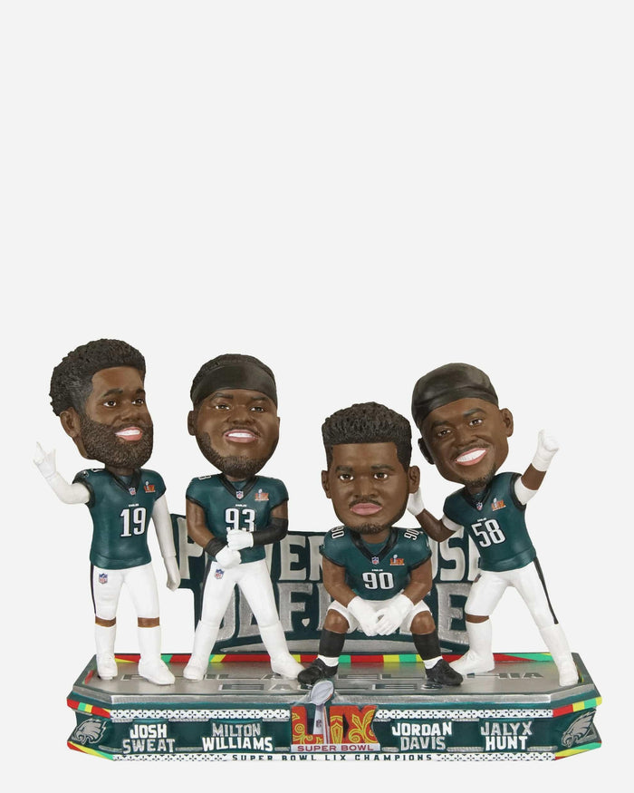 Philadelphia Eagles Super Bowl LIX Champions Power House Defense Mini Bobblehead Scene FOCO - FOCO.com