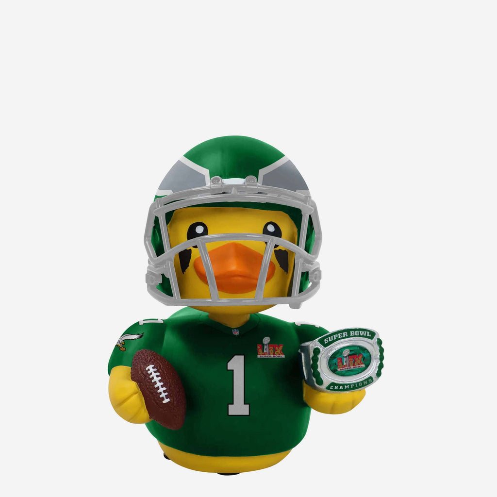 Jalen Hurts Philadelphia Eagles Super Bowl LIX Champions Kelly Green Player Bobble Duck Mini Bobblehead FOCO - FOCO.com