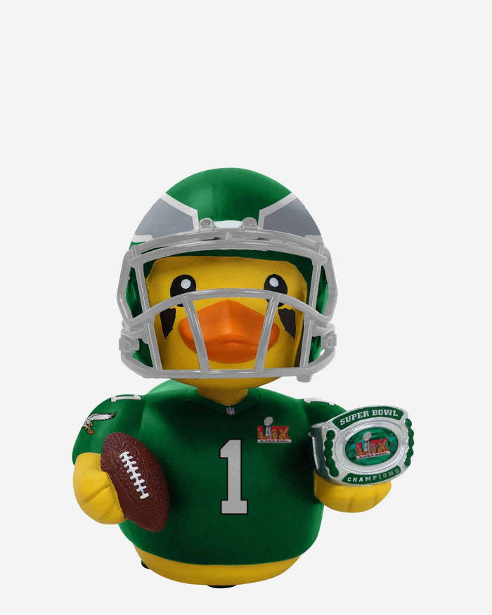 Jalen Hurts Philadelphia Eagles Super Bowl LIX Champions Kelly Green Player Bobble Duck Mini Bobblehead FOCO - FOCO.com