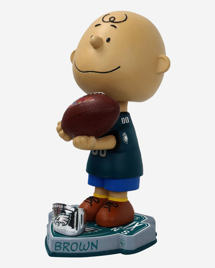 Philadelphia Eagles Charlie Brown Peanuts Super Bowl LIX Champions Ring Bobblehead FOCO - FOCO.com