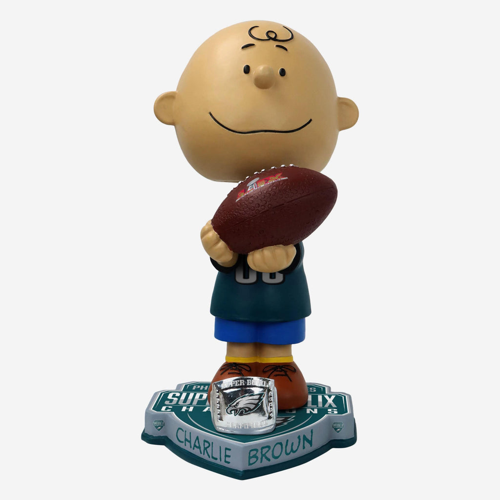 Philadelphia Eagles Charlie Brown Peanuts Super Bowl LIX Champions Ring Bobblehead FOCO - FOCO.com