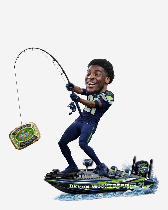 Devon Witherspoon Seattle Seahawks Super Bowl LX Champions Fishing Sack Celebration Bobblehead
