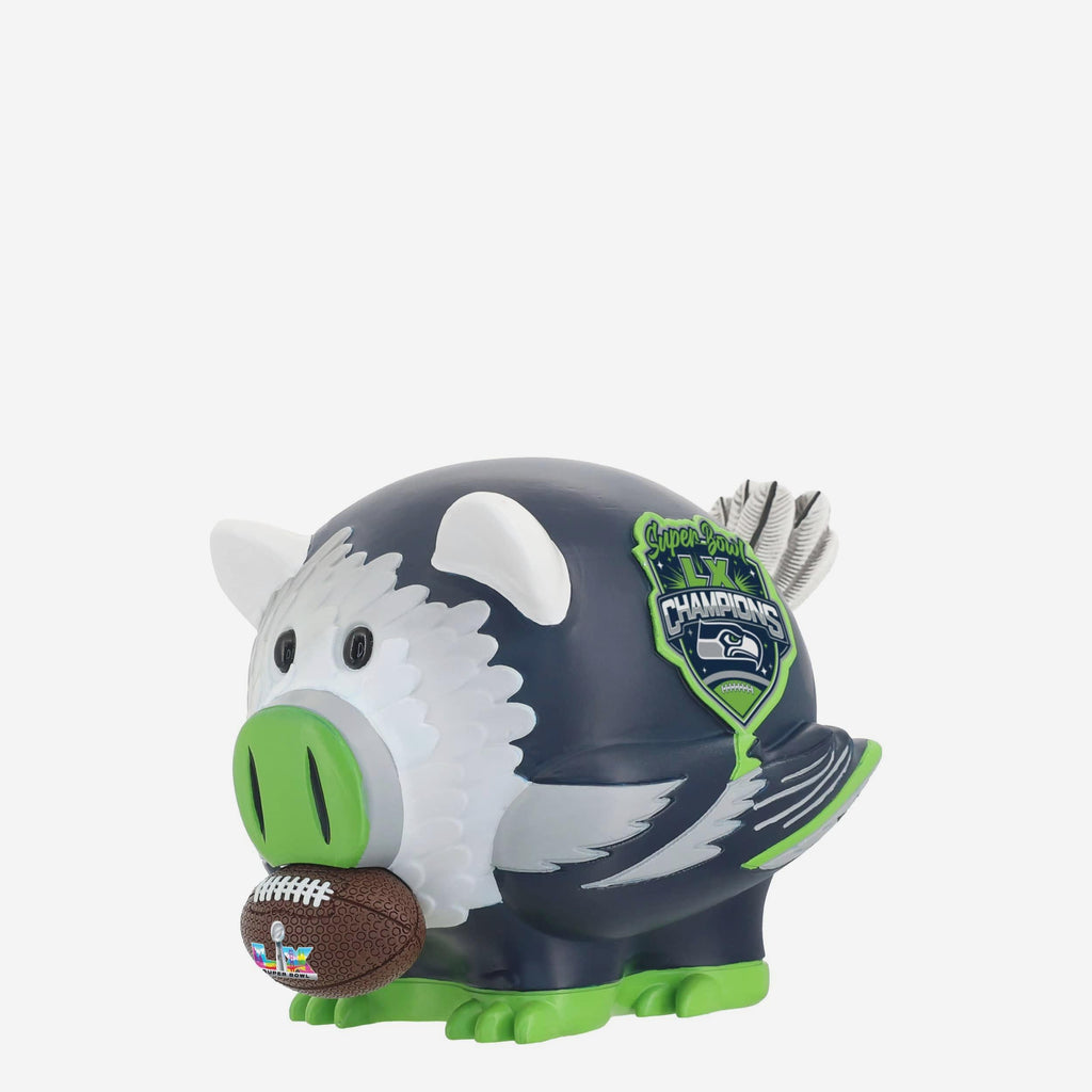 Seattle Seahawks Super Bowl LX Champions Thematic Piggy Bank Bobblehead FOCO - FOCO.com