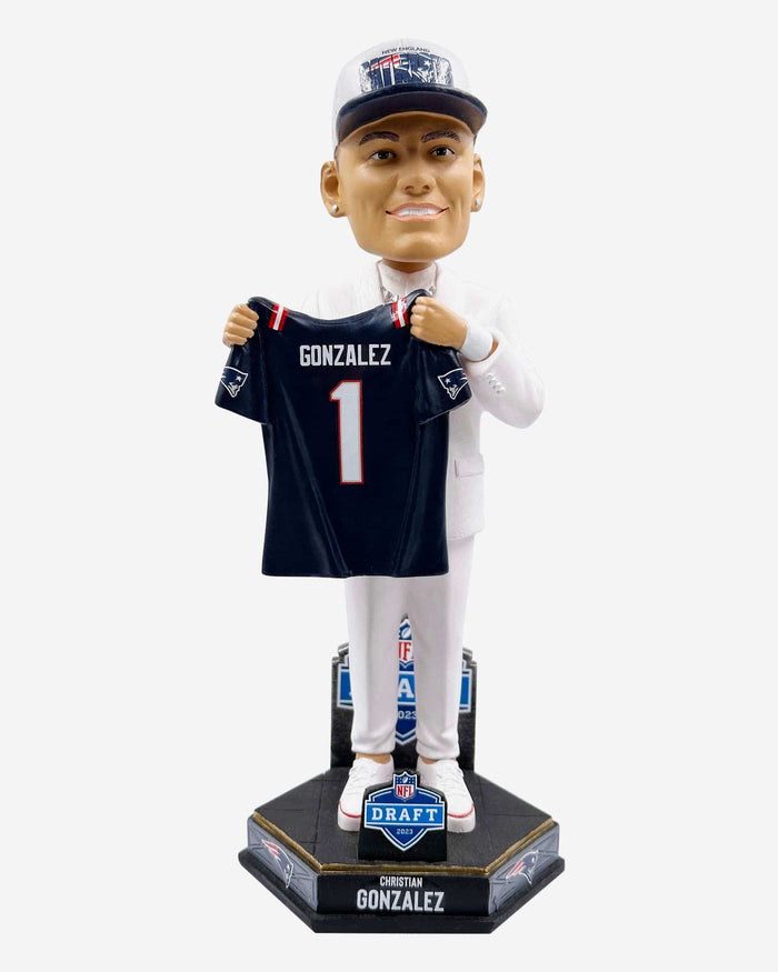 Christian Gonzalez New England Patriots 2023 Draft Pick Bobblehead FOCO - FOCO.com