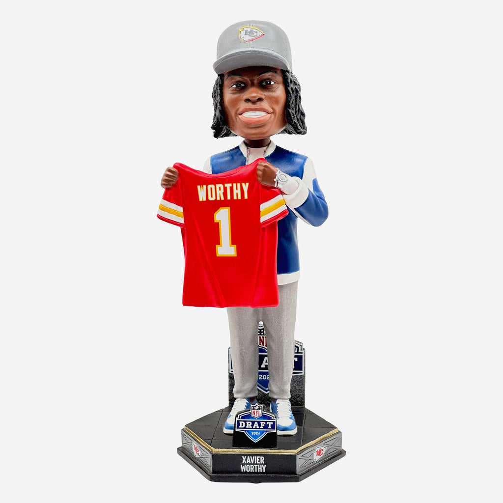 Xavier Worthy Kansas City Chiefs 2024 Draft Pick Bobblehead FOCO - FOCO.com