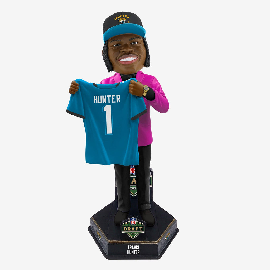 Travis Hunter Jacksonville Jaguars 2025 NFL Draft Pick Number 2 Bobblehead FOCO - FOCO.com