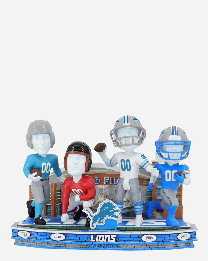 Detroit Lions Football Uniform Timeline Mini Bobblehead Scene FOCO - FOCO.com