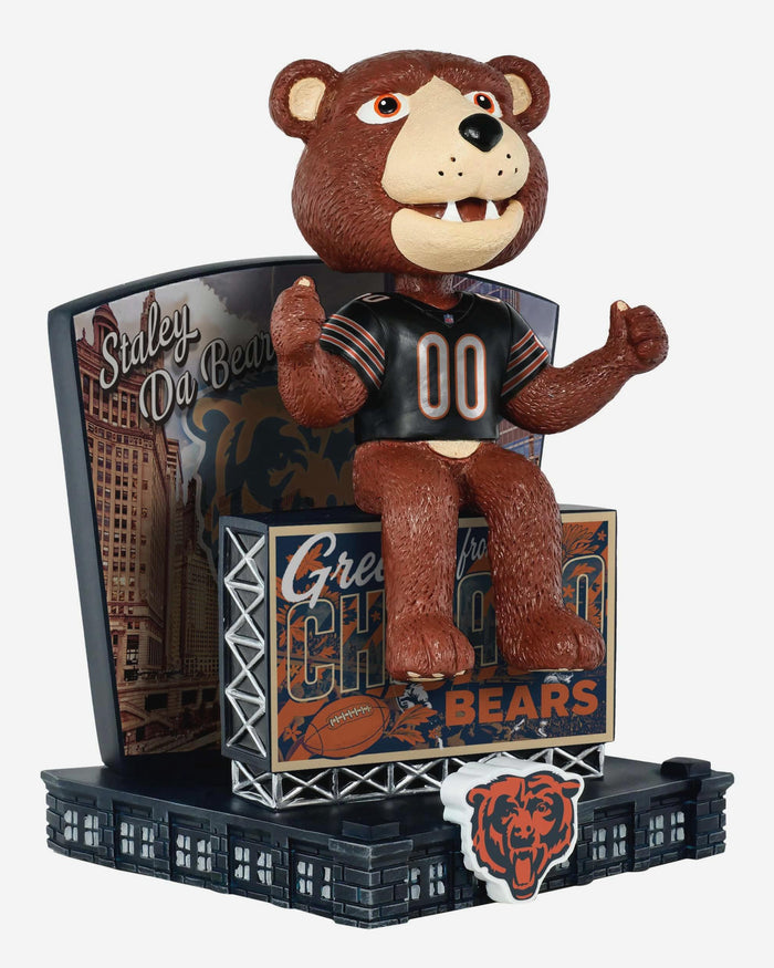 Staley Da Bear Chicago Bears Greetings From Mascot Bobblehead FOCO - FOCO.com